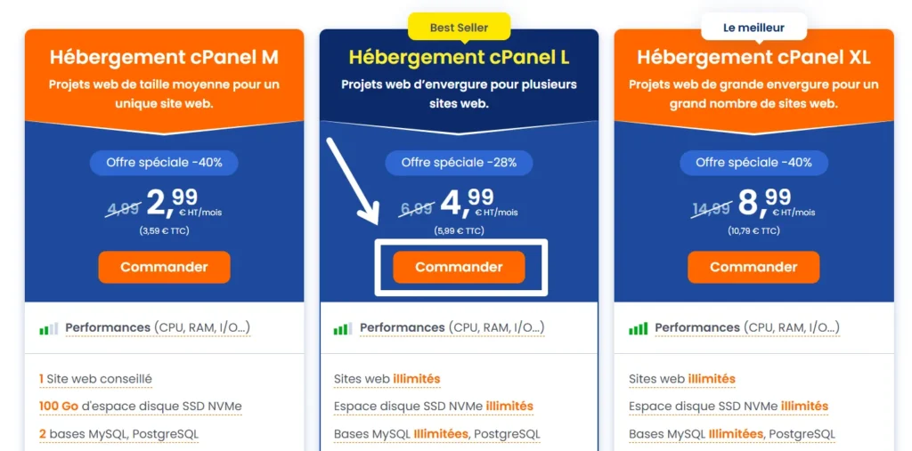 Choisissez vos Services sur LWS